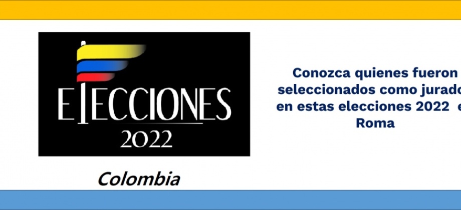 ""Designación jurados elecciones al Congreso 2022 - Roma  