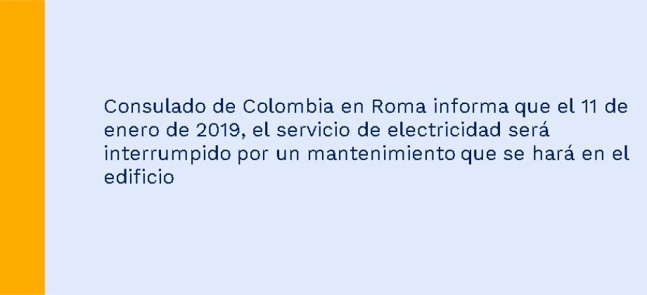  El Consulado de Colombia en Roma informa que no tendrá atención