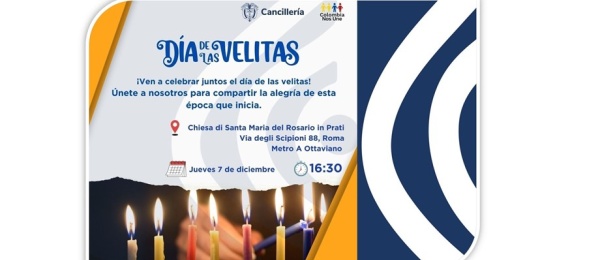 Consulado e Colombia en Roma invita a los connacionales a celebrar el Día de las Velitas