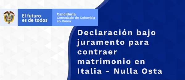 Declaración bajo juramento para contraer matrimonio en Italia - Nulla Osta