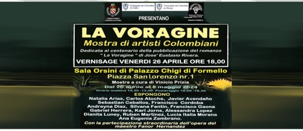Embajada de Colombia Italia y su Consulado en Roma invitan a la muestra artística “La Vorágine” este 26 de abril 