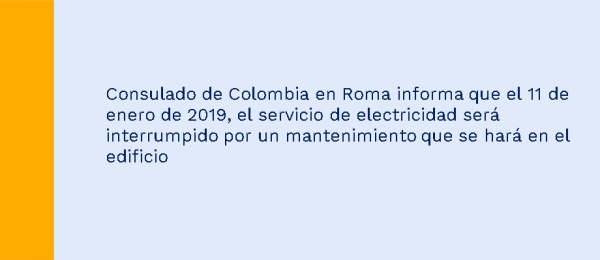  El Consulado de Colombia en Roma informa que no tendrá atención